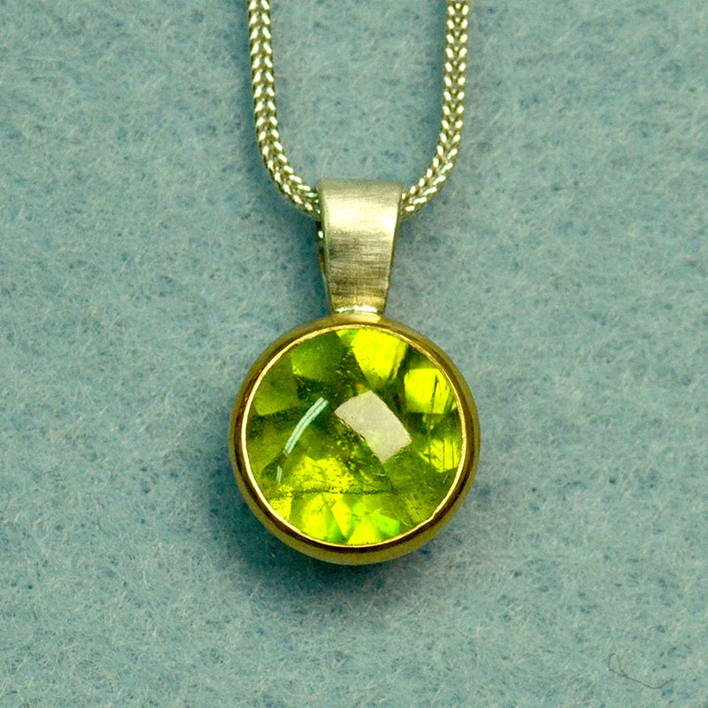 Ketten-Anhänger, Silber 925, Gold 900, Peridot, Robert Lucha, Ihr Goldschmied in Nürnberg