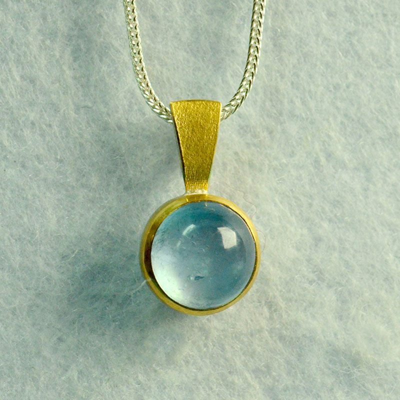 Ketten-Anhänger, Silber 925, Gold 900, Aquamarin   , Robert Lucha, Ihr Goldschmied in Nürnberg